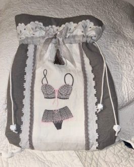 Sac à lingerie Gris et Blanc