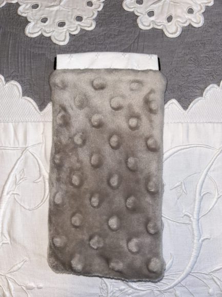 Petit étui à lunettes en tissu gaufré et dentelle fine. – Image 2