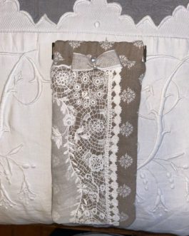 Étui à lunettes Marron et dentelle fine