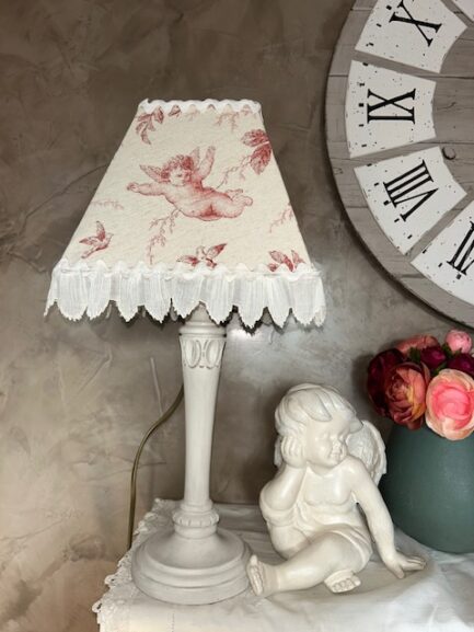Lampe Petit Ange » en toile de Jouy.