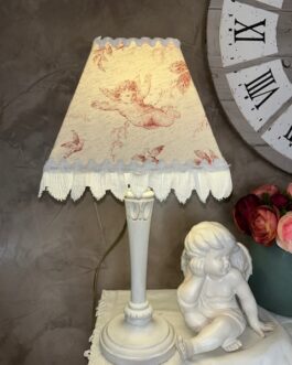 Lampe Petit Ange » en toile de Jouy.