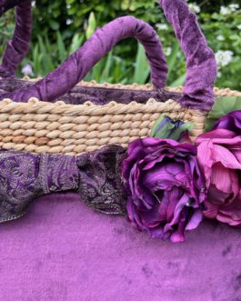 Joli panier en velours Violine