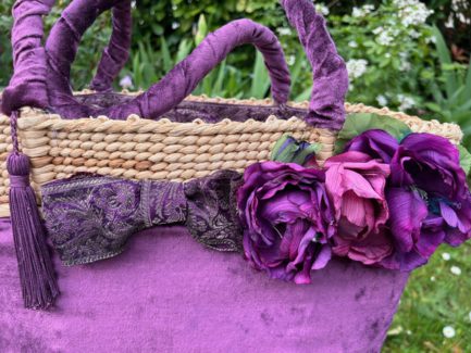 Joli panier en velours Violine – Image 2