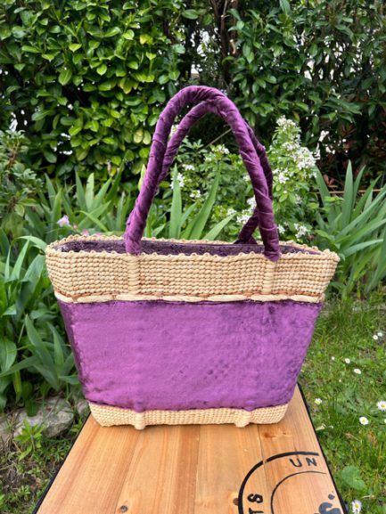 Joli panier en velours Violine – Image 3