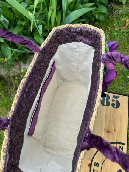 Joli panier en velours Violine – Image 4