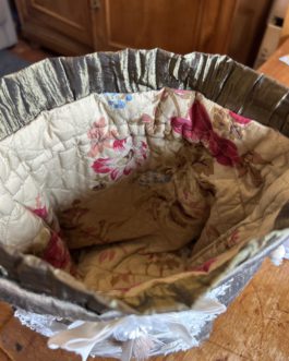 Sac pochon en soie cuivrée
