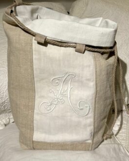 Grand sac’’baluchon’’ en chanvre et monogramme A