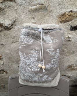 Sac à dos en chanvre et toile de Jouy