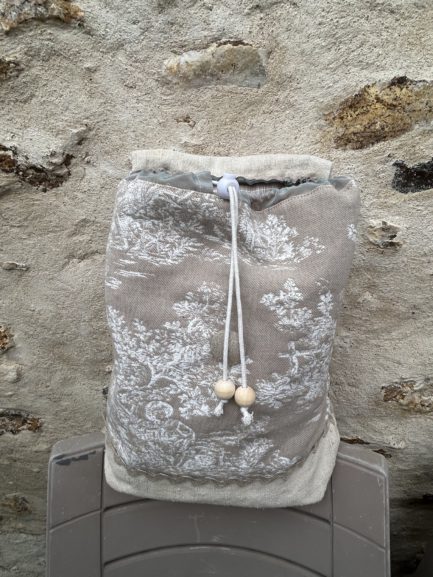Sac à dos en chanvre et toile de Jouy – Image 2
