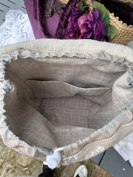 Sac à dos en chanvre et toile de Jouy – Image 4