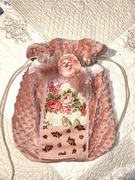 Petit sac à linge vieux rose Style Shabby-chic