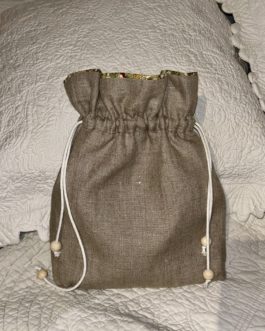 Sac Petite fille en lin et soie verte et lin