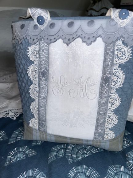 Petit sac, matelassé bleu monogramme SM – Image 2