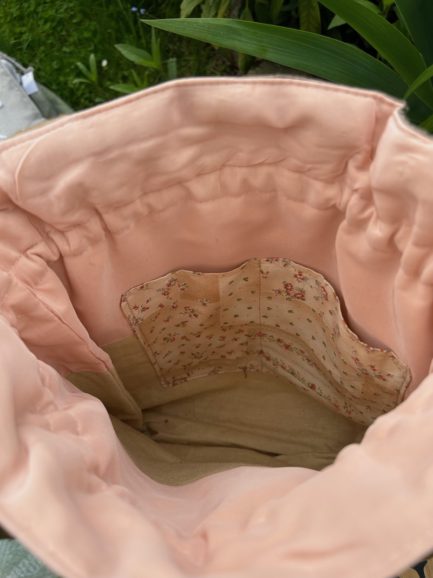 Sac en soie cuivre et vieux rose ‘’ Petite fille vintage’’ – Image 4