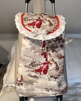 Chariot de courses en toile de Jouy « Scène champêtre »