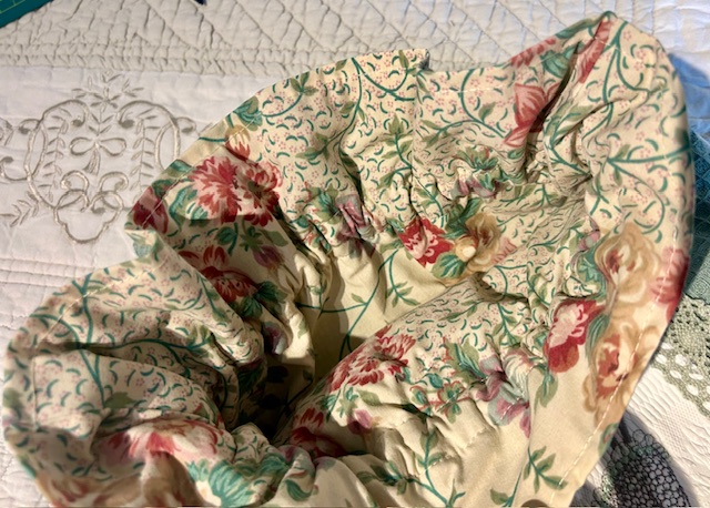 Petit sac à lingerie fine en coton vert et blanc – Image 3