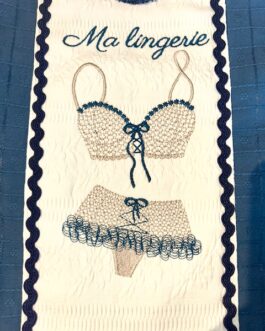 Petit sac à lingerie, bleu et blanc