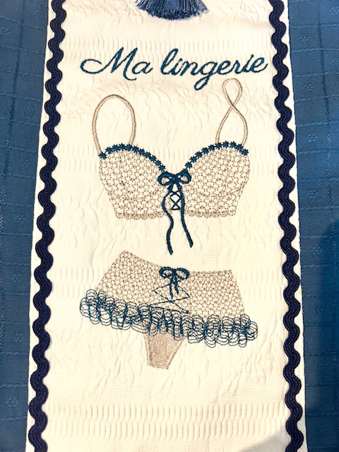Petit sac à lingerie, bleu et blanc – Image 2
