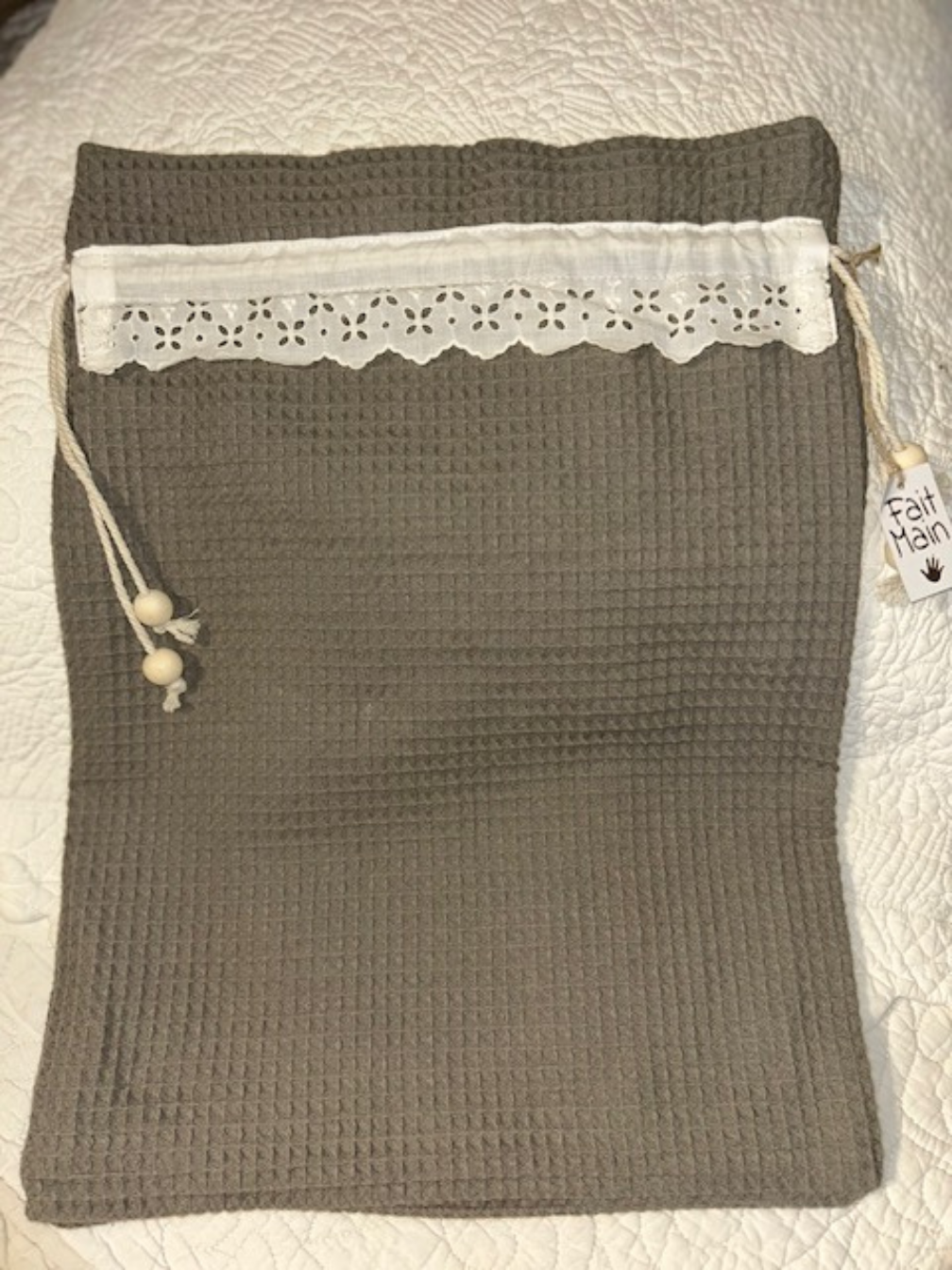 Petit sac à lingerie blanc, gris, rose – Image 2